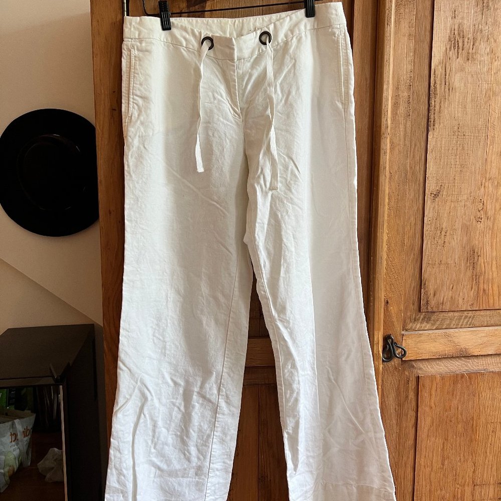 J.Crew White Linen/Cotton Pants